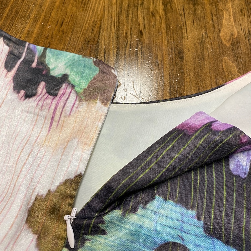 J.Peterman Multicolored Half Sleeve Scoop Neck Midi Dress size 20 - Picture 3 of 9